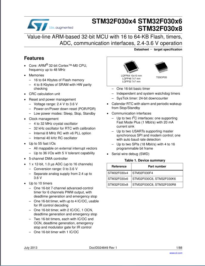 STM32F030C8T6单片机